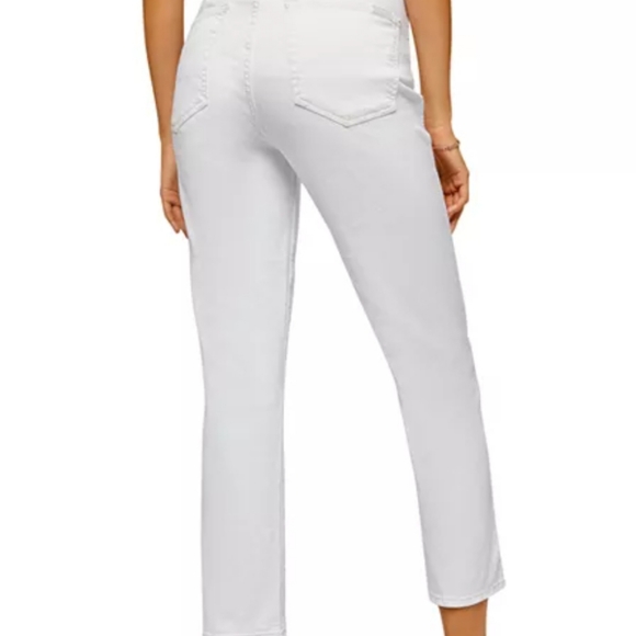 7 For All Mankind High Waisted Cropped Straight in Clean White Size 28 - Picture 3 of 13